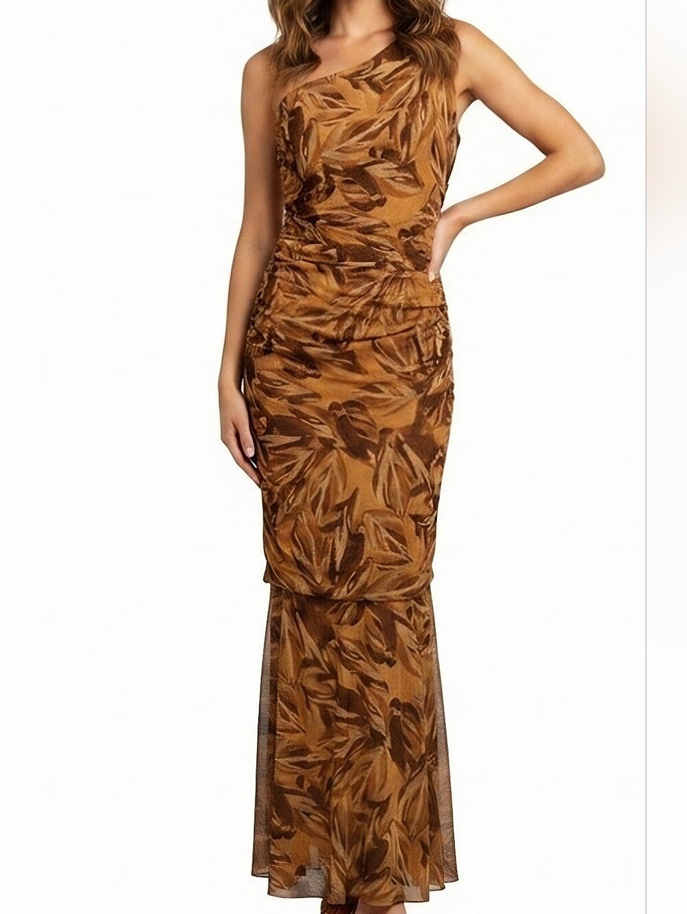 NWT Ember One Shoulder Ruched Maxi Dress Size XLarge